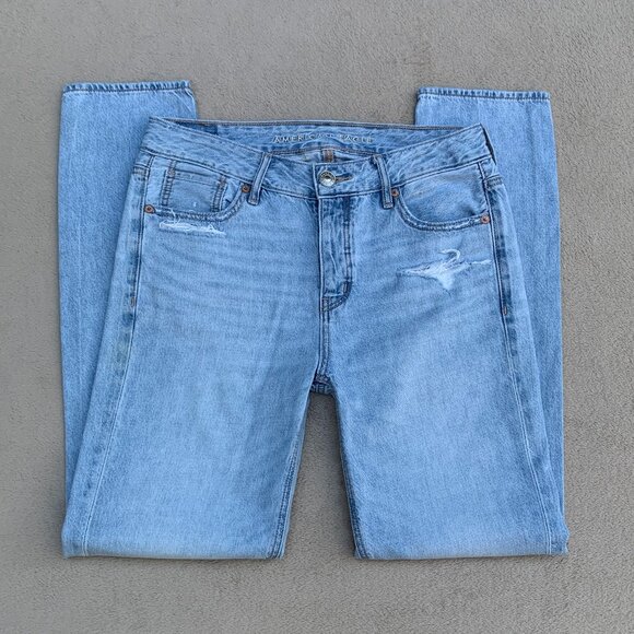 American Eagle Outfitters Tomgirl Straight Leg Hidden Button-Up Fly Jeans - Picture 5 of 15